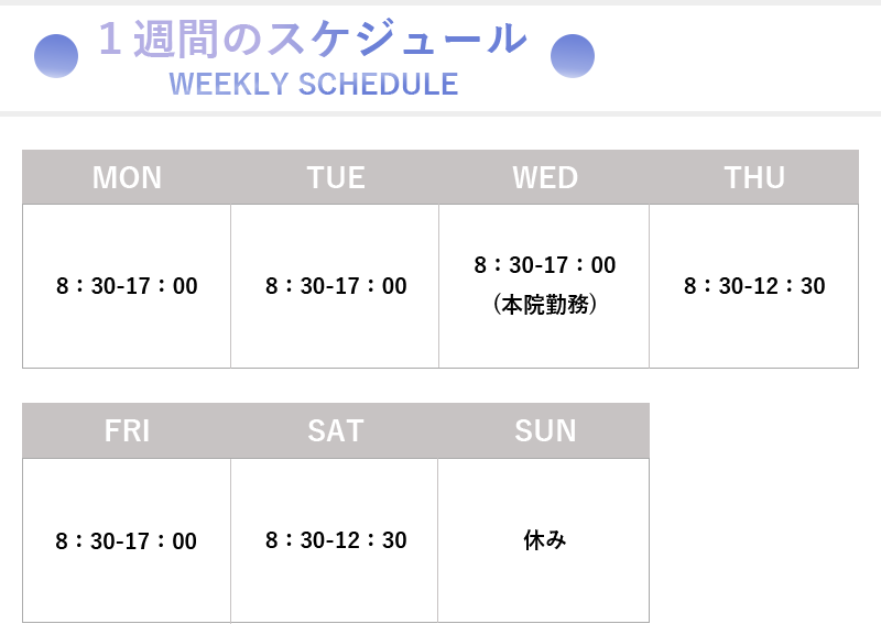 1週間のスケジュール